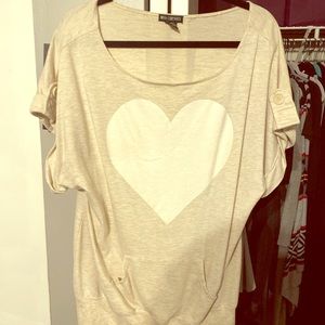 Pullover Sweater- Short sleeve w button accent